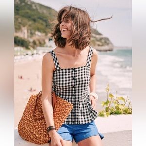 Sezane Laurette Gingham Top